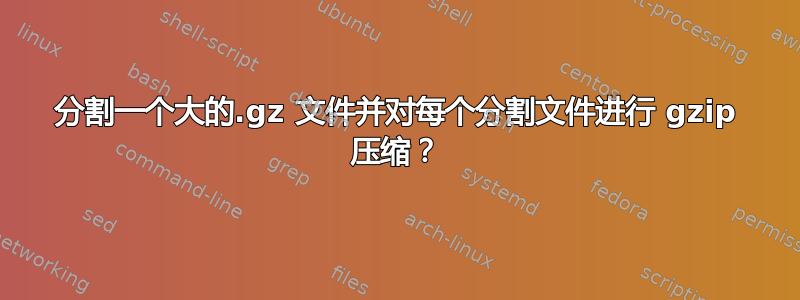 分割一个大的.gz 文件并对每个分割文件进行 gzip 压缩？