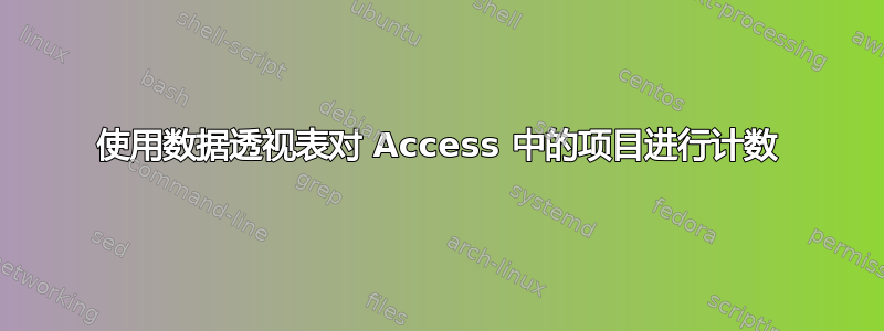 使用数据透视表对 Access 中的项目进行计数