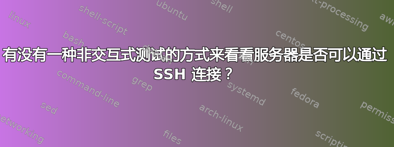 有没有一种非交互式测试的方式来看看服务器是否可以通过 SSH 连接？