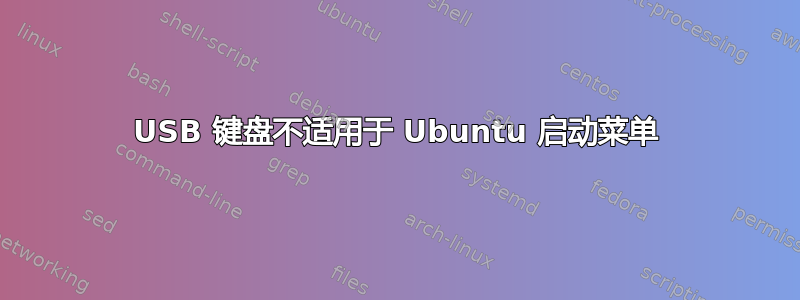 USB 键盘不适用于 Ubuntu 启动菜单