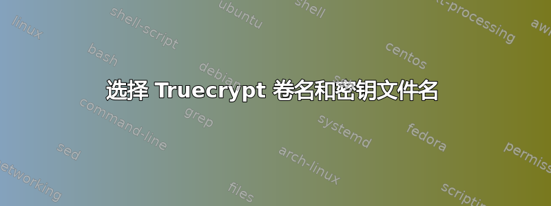 选择 Truecrypt 卷名和密钥文件名