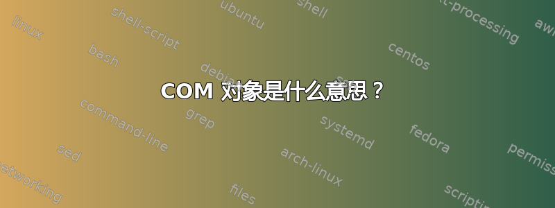 COM 对象是什么意思？