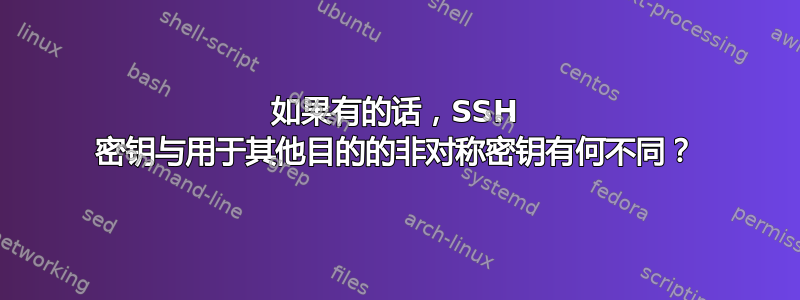 如果有的话，SSH 密钥与用于其他目的的非对称密钥有何不同？