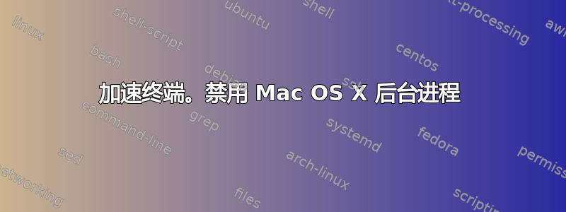 加速终端。禁用 Mac OS X 后台进程