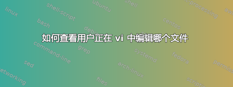 如何查看用户正在 vi 中编辑哪个文件