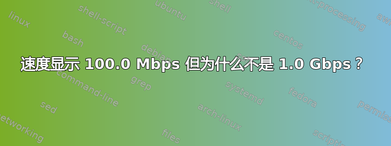 速度显示 100.0 Mbps 但为什么不是 1.0 Gbps？