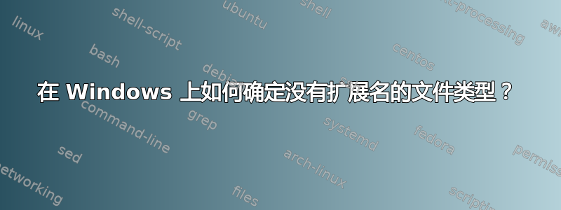 在 Windows 上如何确定没有扩展名的文件类型？