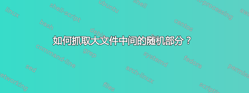 如何抓取大文件中间的随机部分？