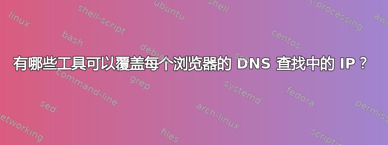 有哪些工具可以覆盖每个浏览器的 DNS 查找中的 IP？