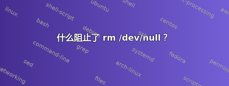 什么阻止了 rm /dev/null？