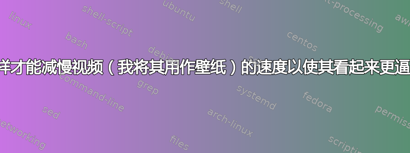 我怎样才能减慢视频（我将其用作壁纸）的速度以使其看起来更逼真？