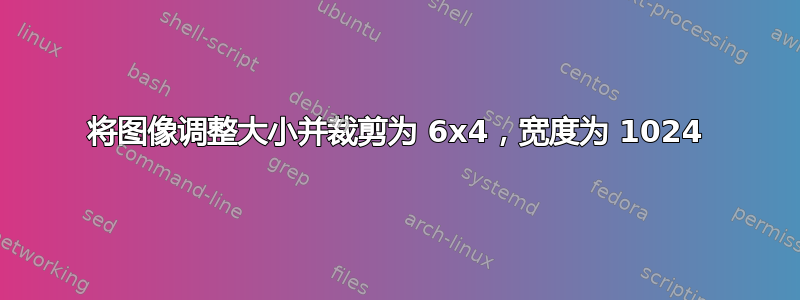 将图像调整大小并裁剪为 6x4，宽度为 1024