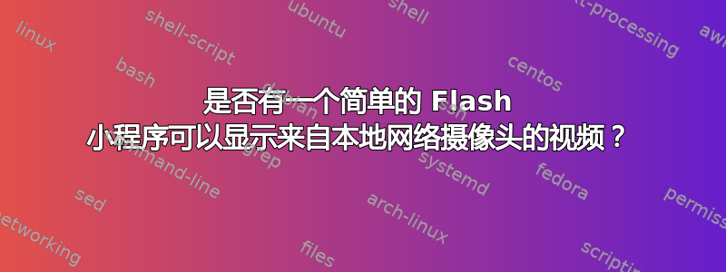 是否有一个简单的 Flash 小程序可以显示来自本地网络摄像头的视频？