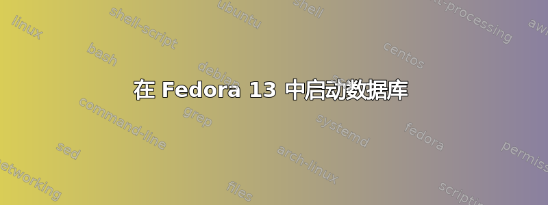 在 Fedora 13 中启动数据库