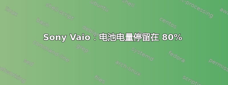 Sony Vaio：电池电量停留在 80%