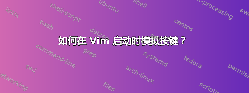 如何在 Vim 启动时模拟按键？