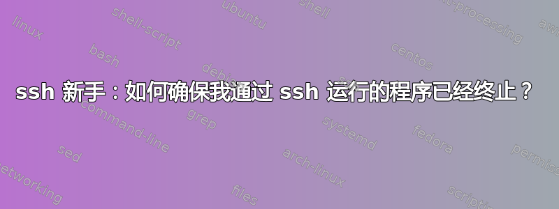 ssh 新手：如何确保我通过 ssh 运行的程序已经终止？