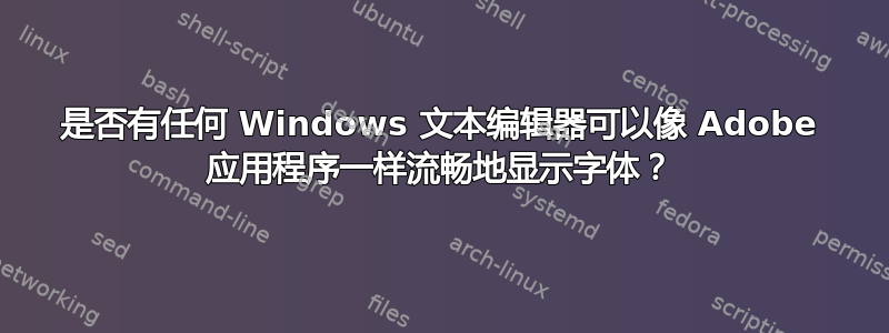 是否有任何 Windows 文本编辑器可以像 Adob​​e 应用程序一样流畅地显示字体？