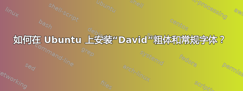 如何在 Ubuntu 上安装“David”粗体和常规字体？