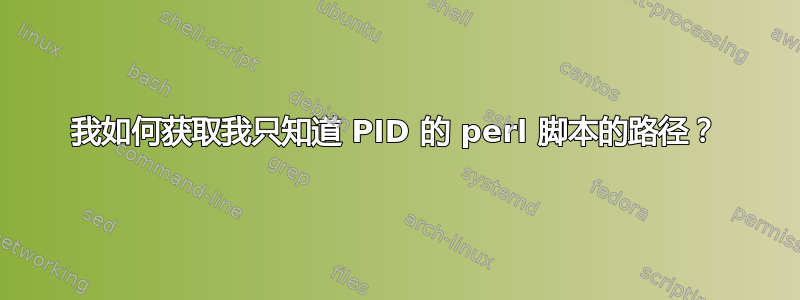 我如何获取我只知道 PID 的 perl 脚本的路径？