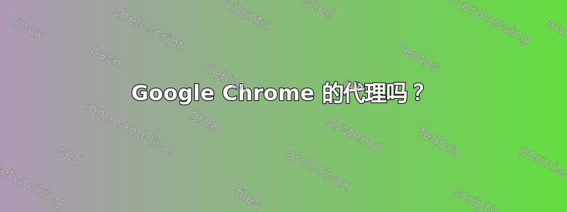 Google Chrome 的代理吗？