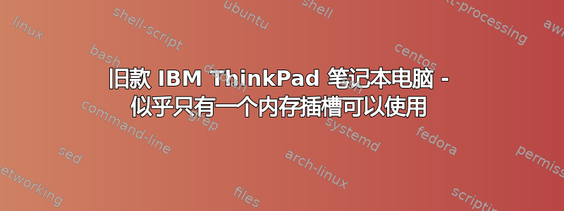 旧款 IBM ThinkPad 笔记本电脑 - 似乎只有一个内存插槽可以使用