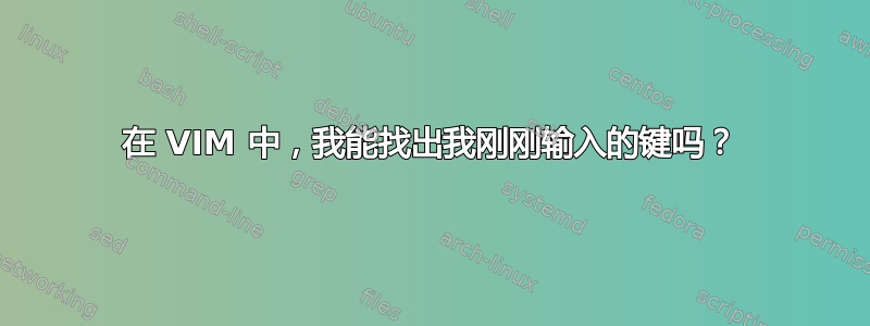 在 VIM 中，我能找出我刚刚输入的键吗？