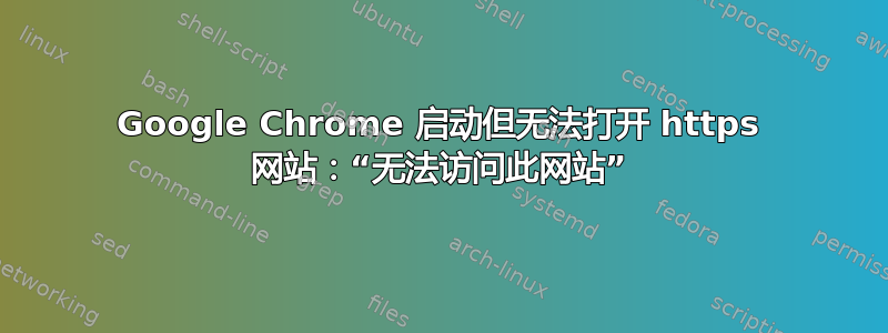 Google Chrome 启动但无法打开 https 网站：“无法访问此网站”