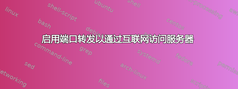 启用端口转发以通过互联网访问服务器