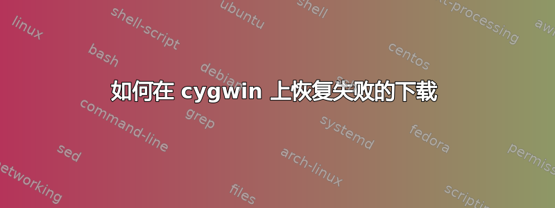 如何在 cygwin 上恢复失败的下载