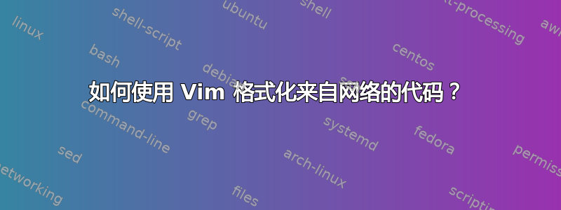 如何使用 Vim 格式化来自网络的代码？