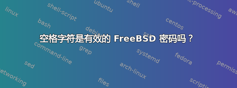 空格字符是有效的 FreeBSD 密码吗？