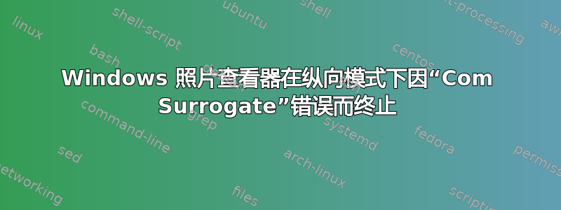 Windows 照片查看器在纵向模式下因“Com Surrogate”错误而终止