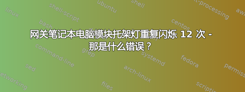 网关笔记本电脑模块托架灯重复闪烁 12 次 - 那是什么错误？