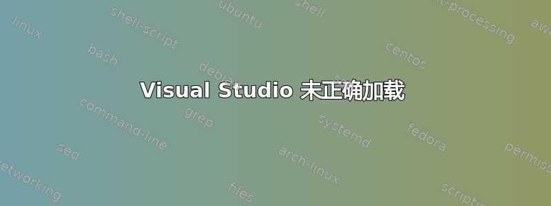 Visual Studio 未正确加载