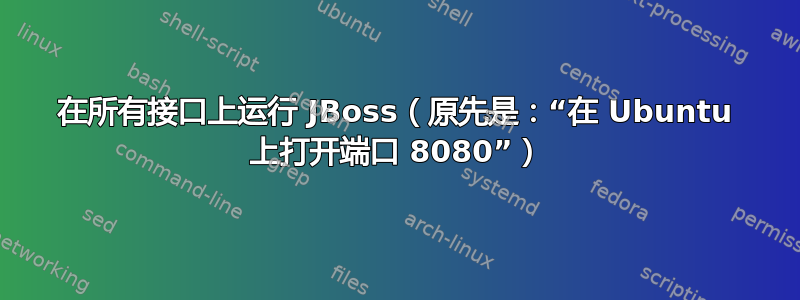 在所有接口上运行 JBoss（原先是：“在 Ubuntu 上打开端口 8080”）