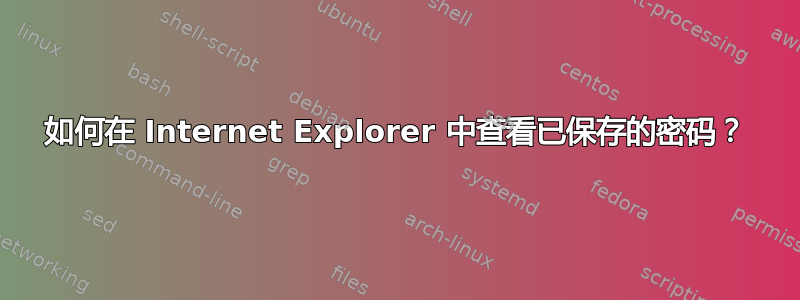 如何在 Internet Explorer 中查看已保存的密码？