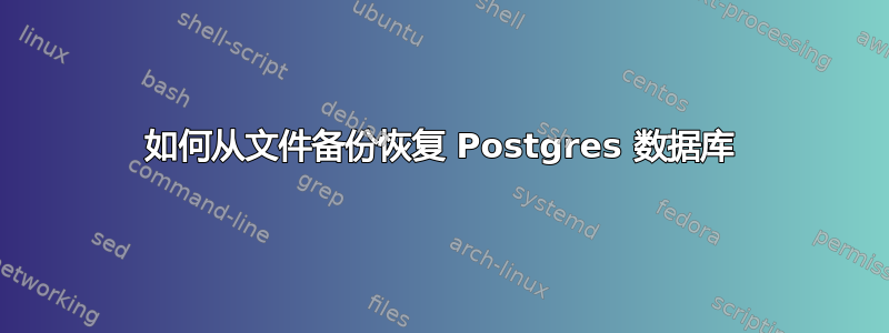 如何从文件备份恢复 Postgres 数据库