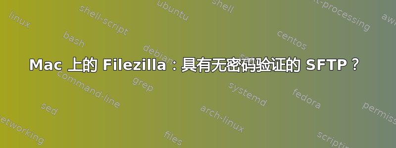 Mac 上的 Filezilla：具有无密码验证的 SFTP？