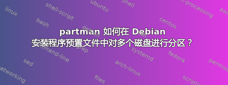 partman 如何在 Debian 安装程序预置文件中对多个磁盘进行分区？