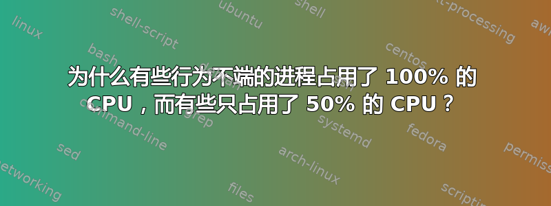 为什么有些行为不端的进程占用了 100% 的 CPU，而有些只占用了 50% 的 CPU？