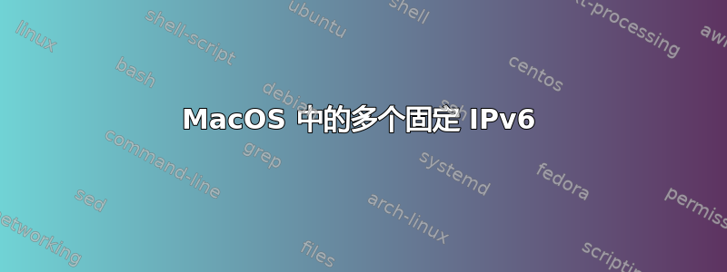 MacOS 中的多个固定 IPv6