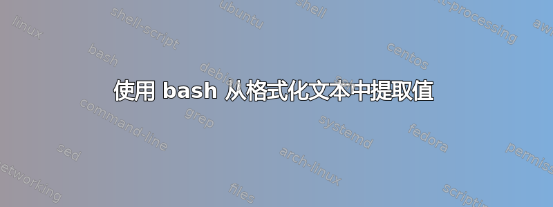 使用 bash 从格式化文本中提取值