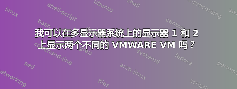 我可以在多显示器系统上的显示器 1 和 2 上显示两个不同的 VMWARE VM 吗？