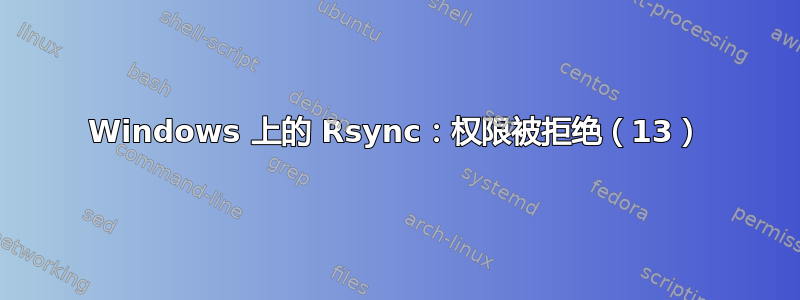 Windows 上的 Rsync：权限被拒绝（13）