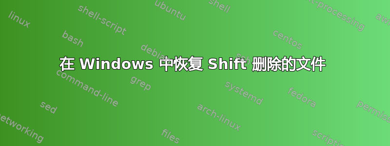 在 Windows 中恢复 Shift 删除的文件