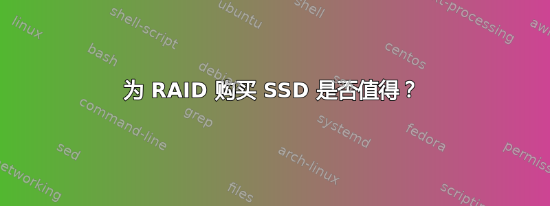 为 RAID 购买 SSD 是否值得？