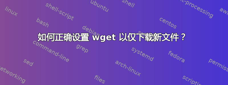 如何正确设置 wget 以仅下载新文件？