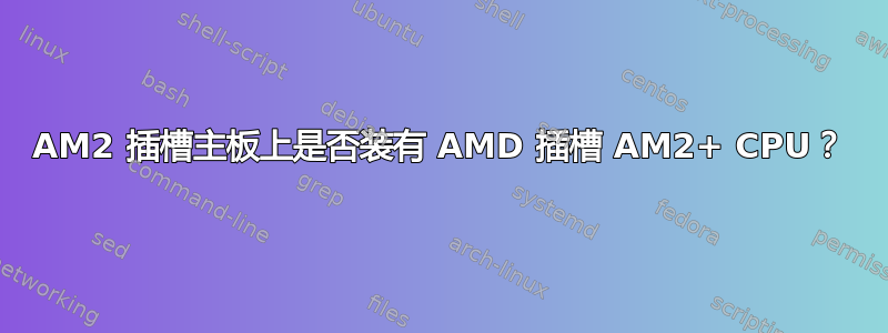 AM2 插槽主板上是否装有 AMD 插槽 AM2+ CPU？