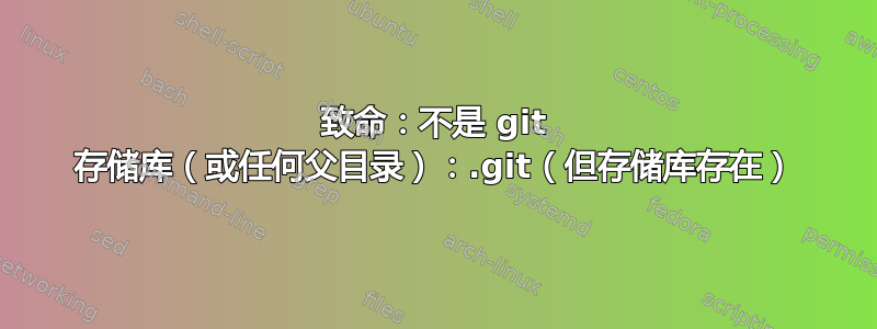 致命：不是 git 存储库（或任何父目录）：.git（但存储库存在）